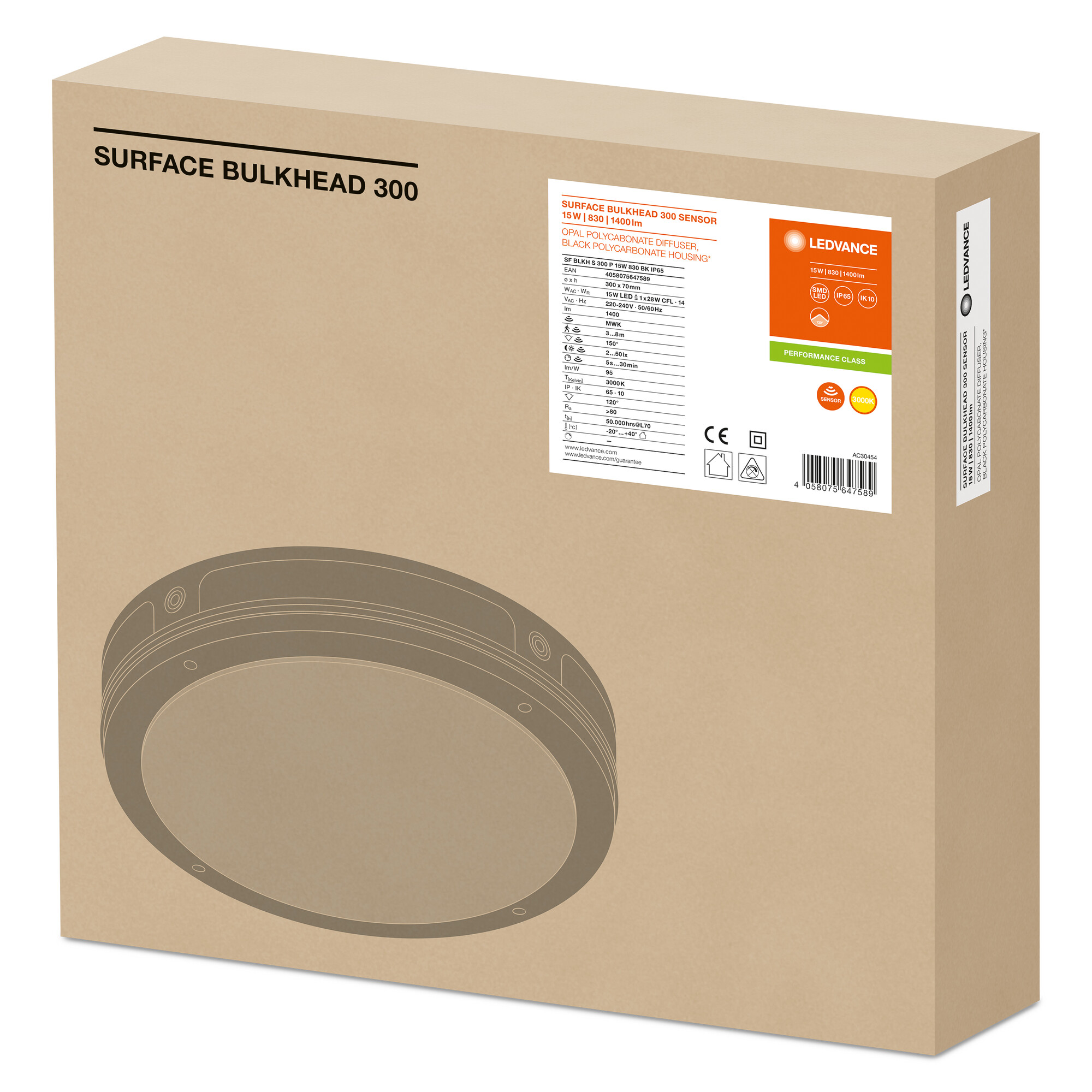 фото SF BLKH 300 15W/3000K S BK IP65