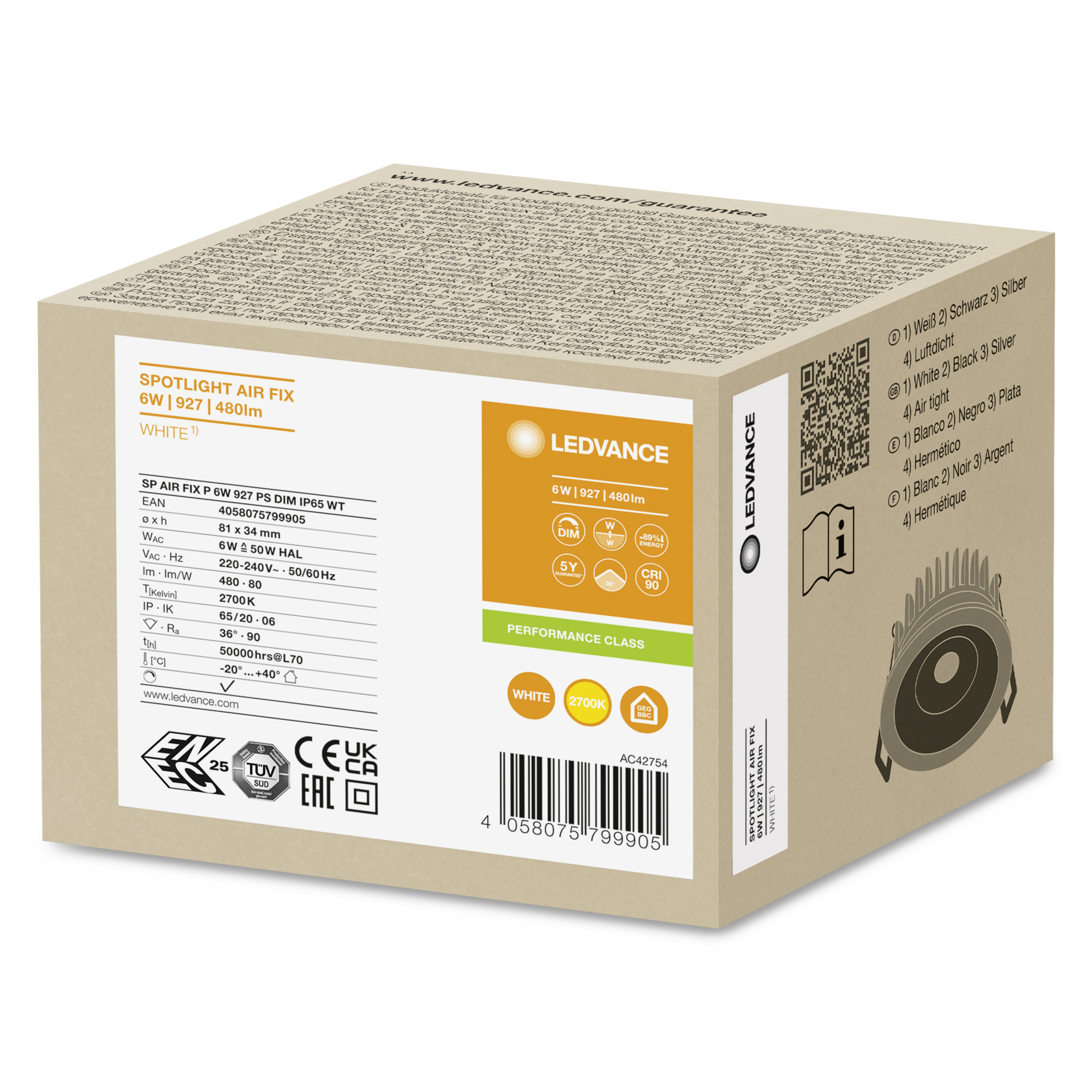 фото SP AIR FIX P 6W 927 PS DIM IP65 WT