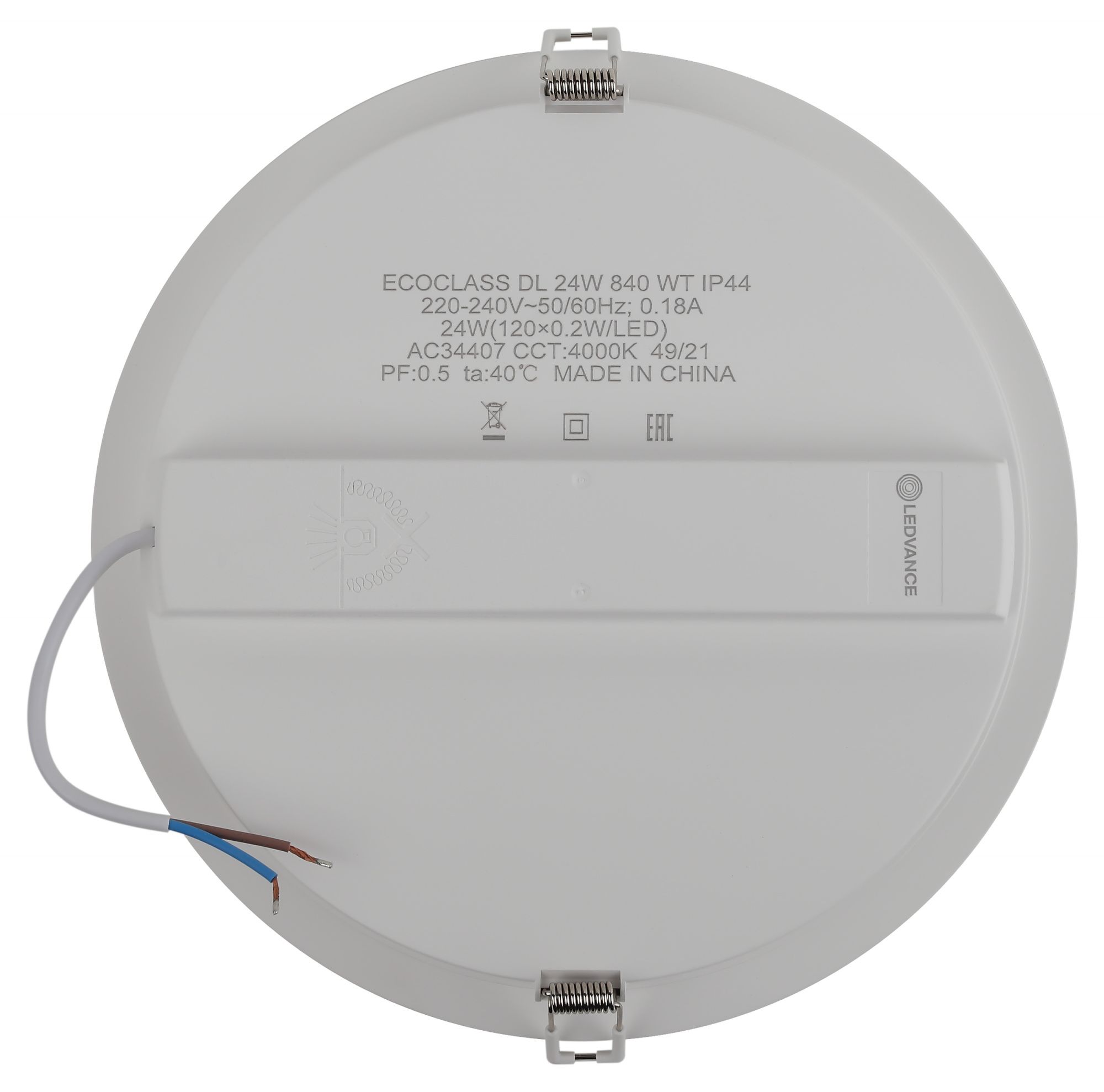 фото ECOCLASS DL 24W 840 WT IP44 FS1 LEDV