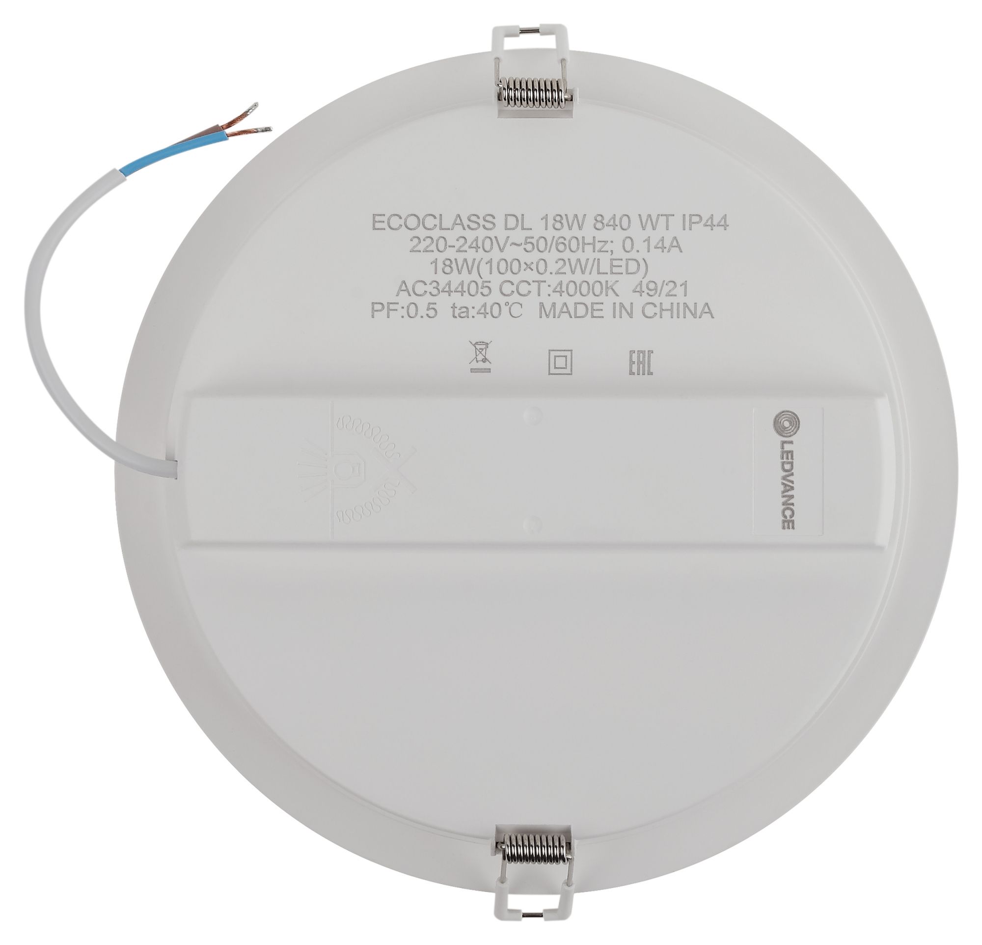 фото ECOCLASS DL 18W 840 WT IP44 FS1 LEDV