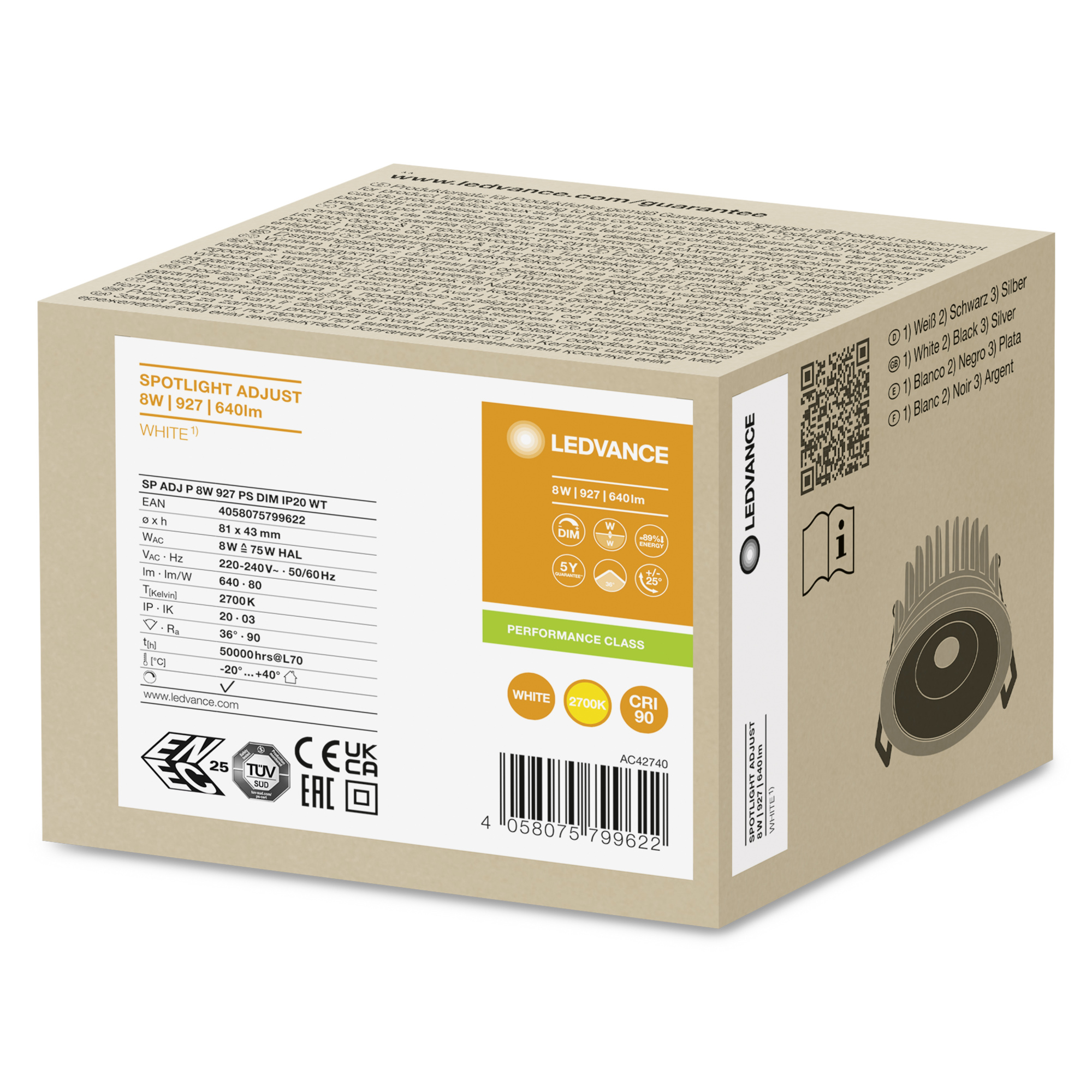 фото SP ADJ P 8W 927 PS DIM IP20 WT