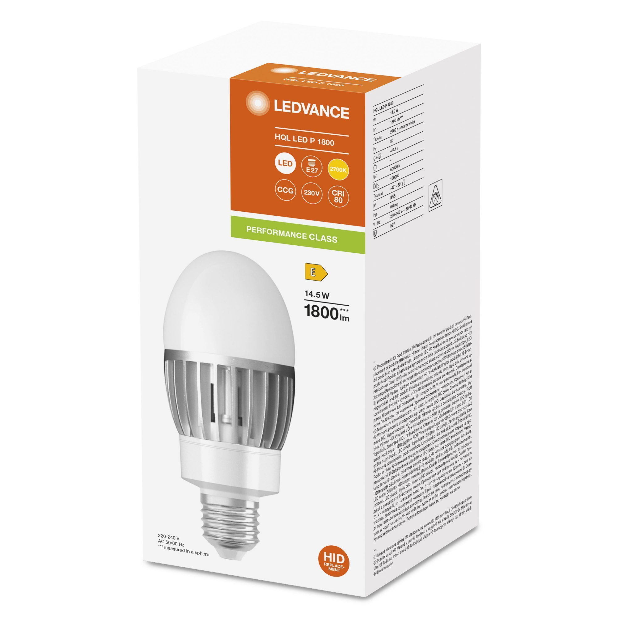 фото HQL LED P 1800LM 14,5W 827 E27 LEDV