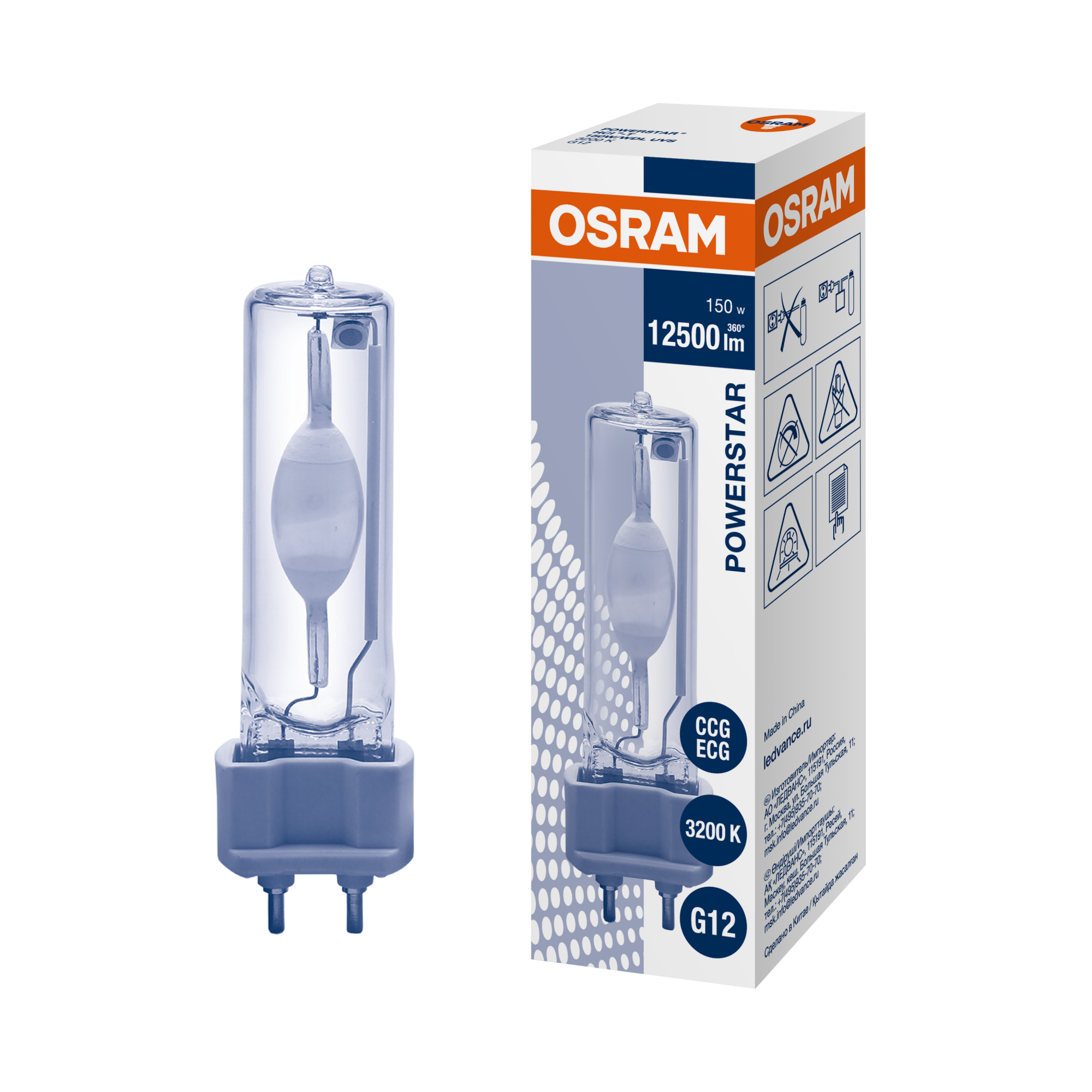 фото HQI-T 150W/WDL UVS G12 FS1 OSRAM