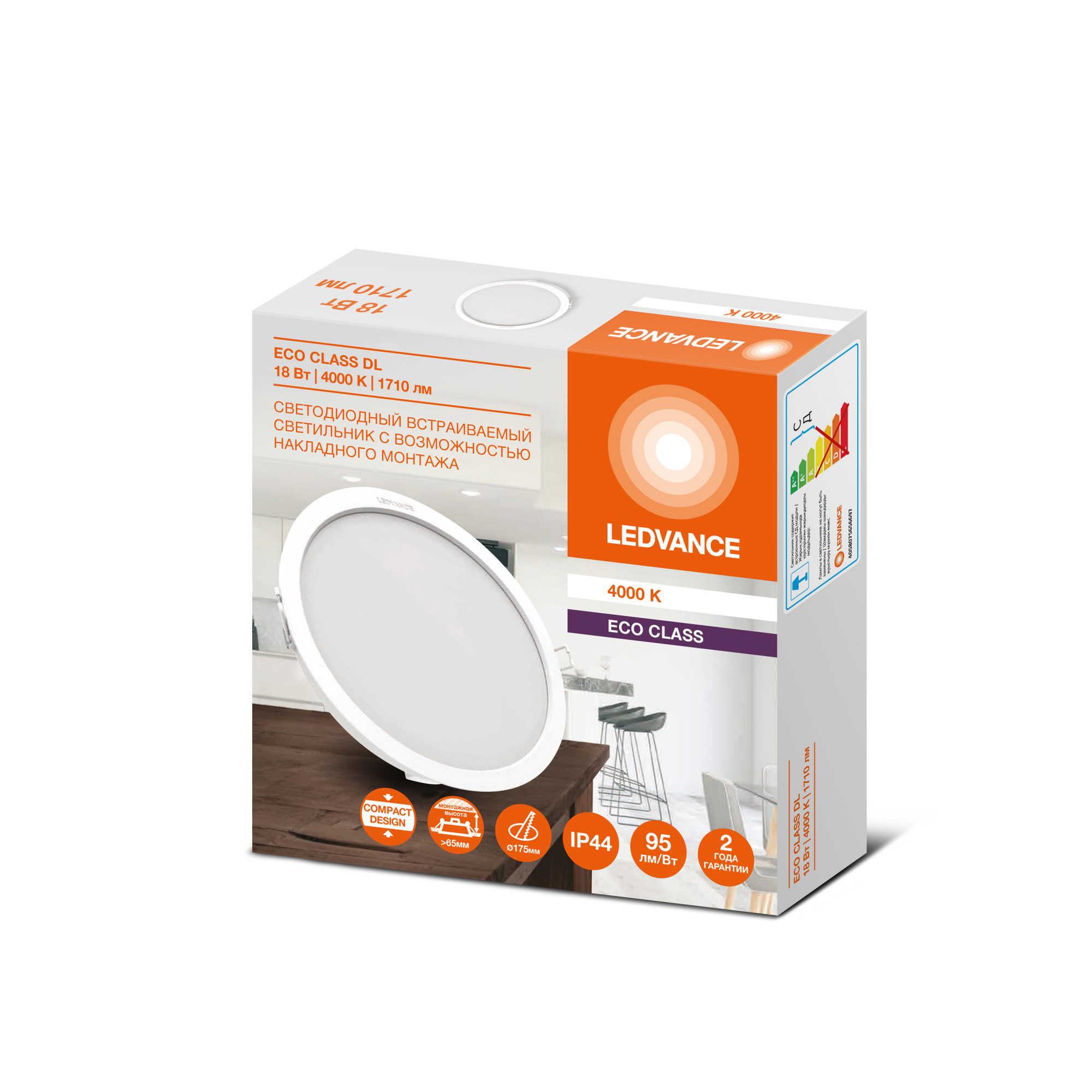 фото ECOCLASS DL18W 840WTIP44 RETRU LEDV
