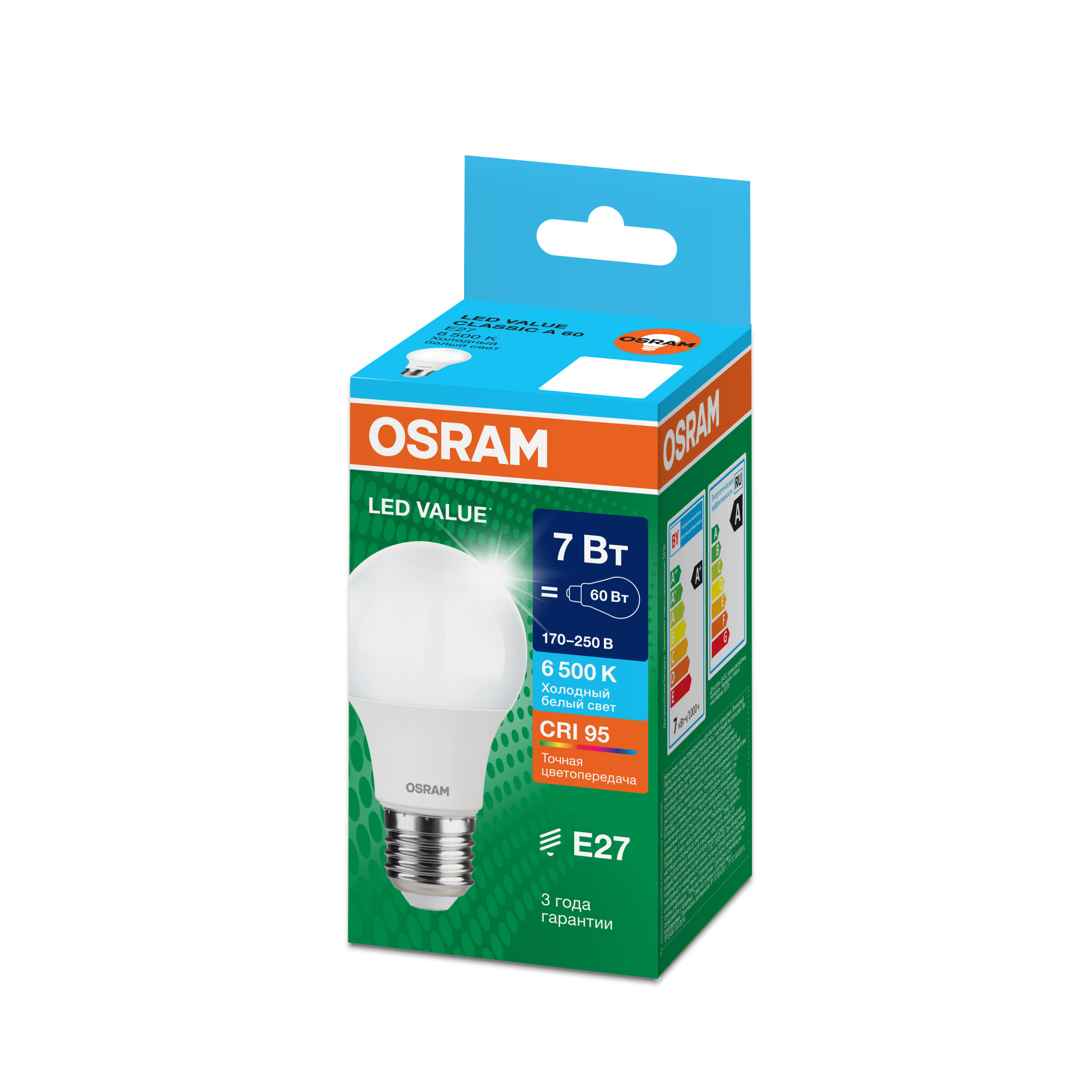 фото LVCLA60 7W/965 170-250V FR E27 OSRAM