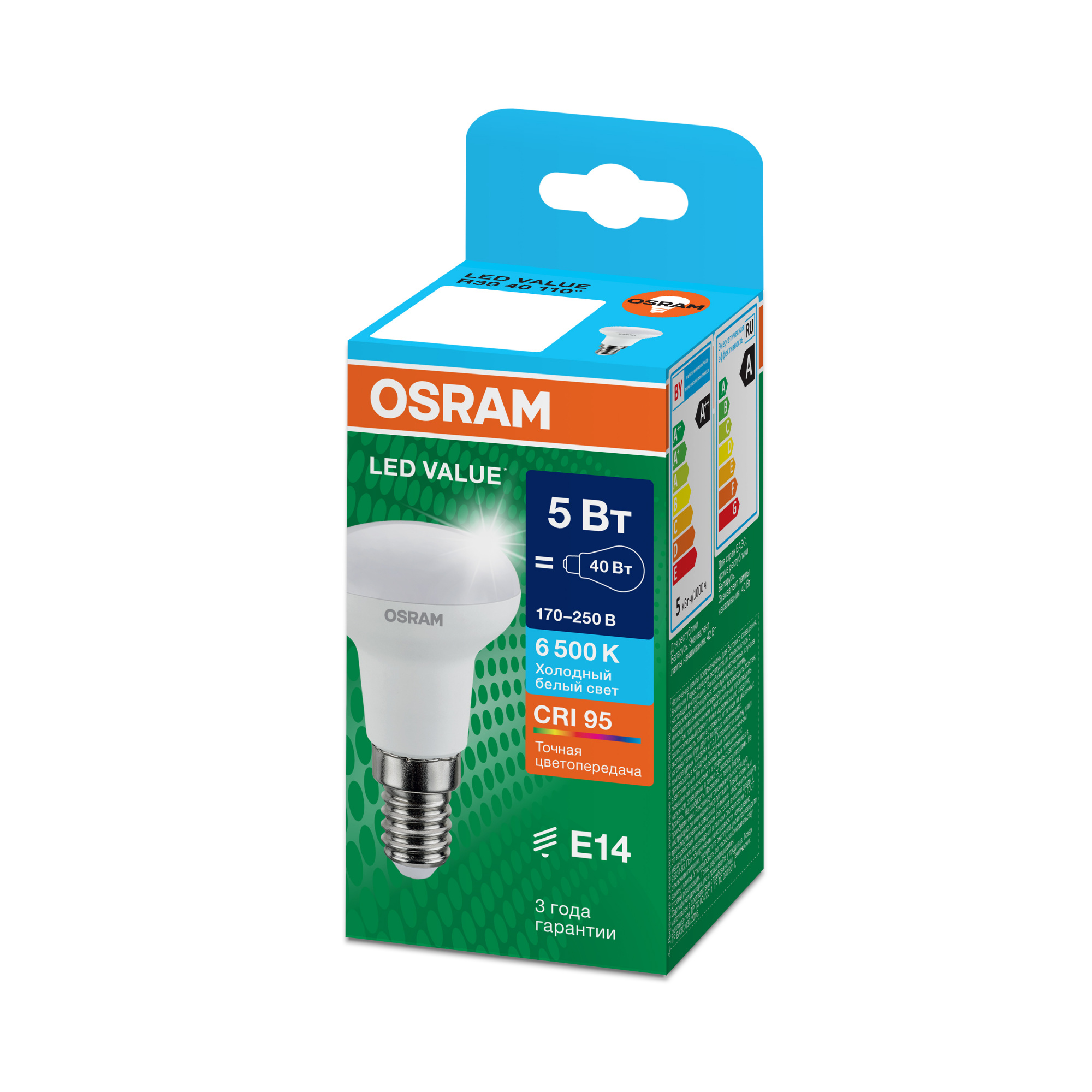 фото LVR3940 5W/965 170-250V FR E14 OSRAM