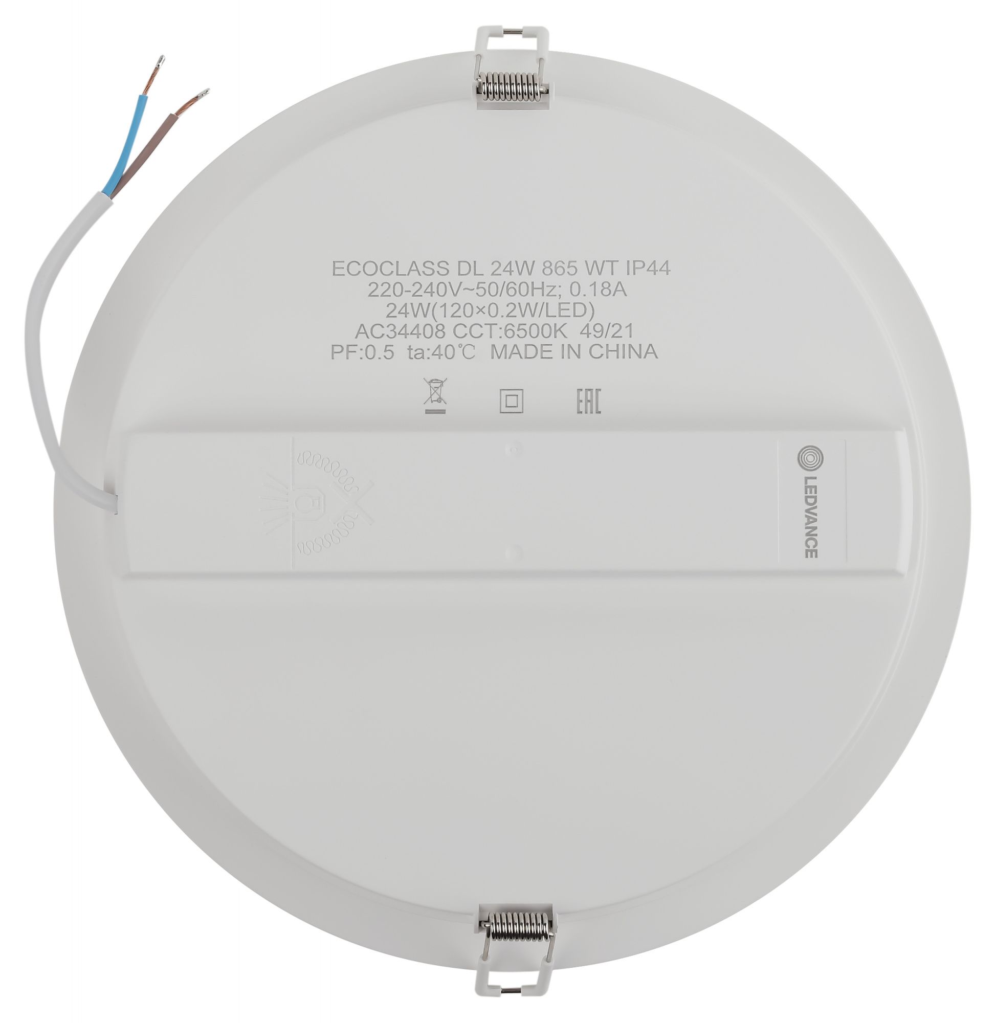 фото ECOCLASS DL 24W 865 WT IP44 FS1 LEDV