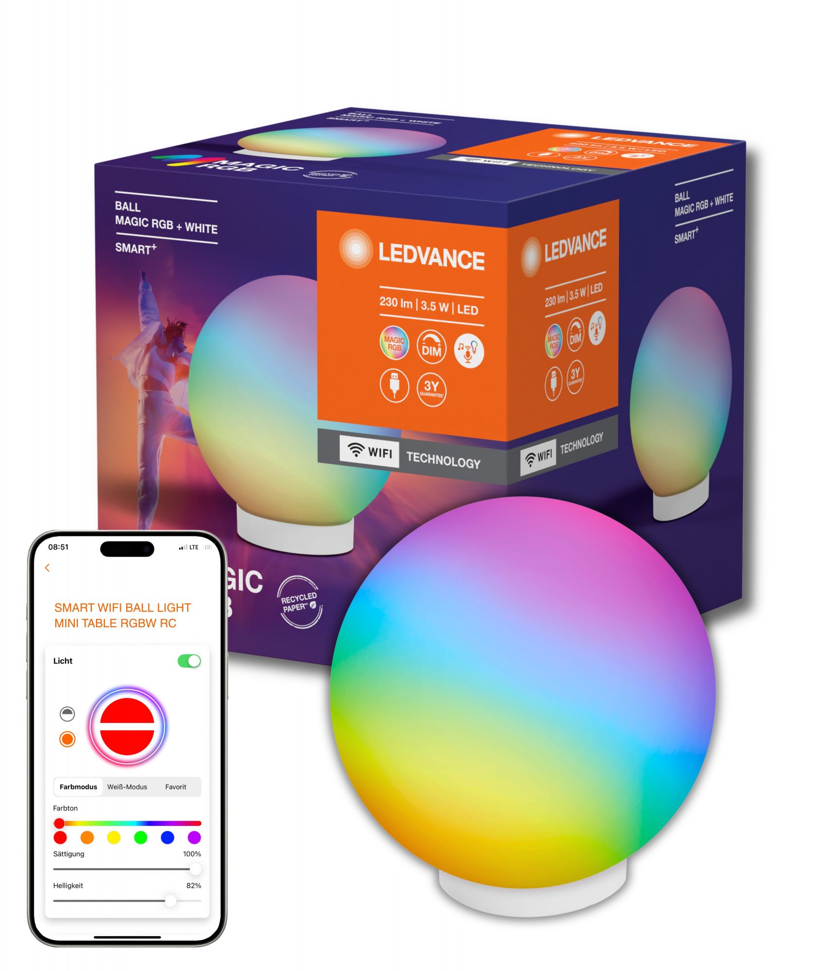 фото SMART WIFI BALL LIGHT TABLE RGBW RC