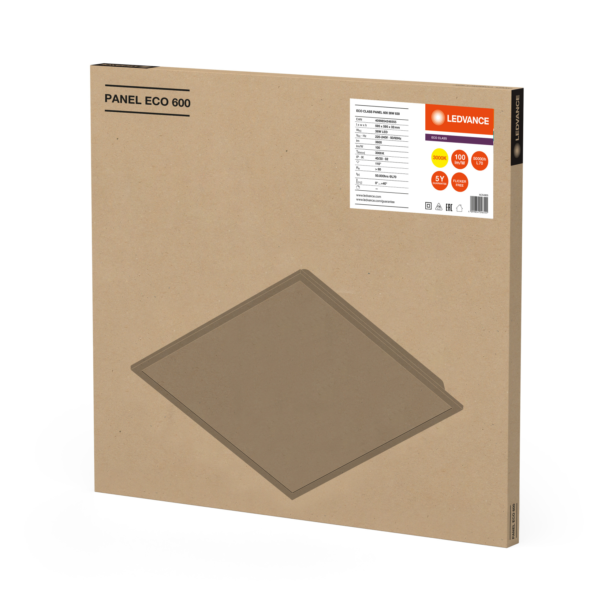 фото ECO CLASS PANEL 600 36W 830 FS1 LEDV