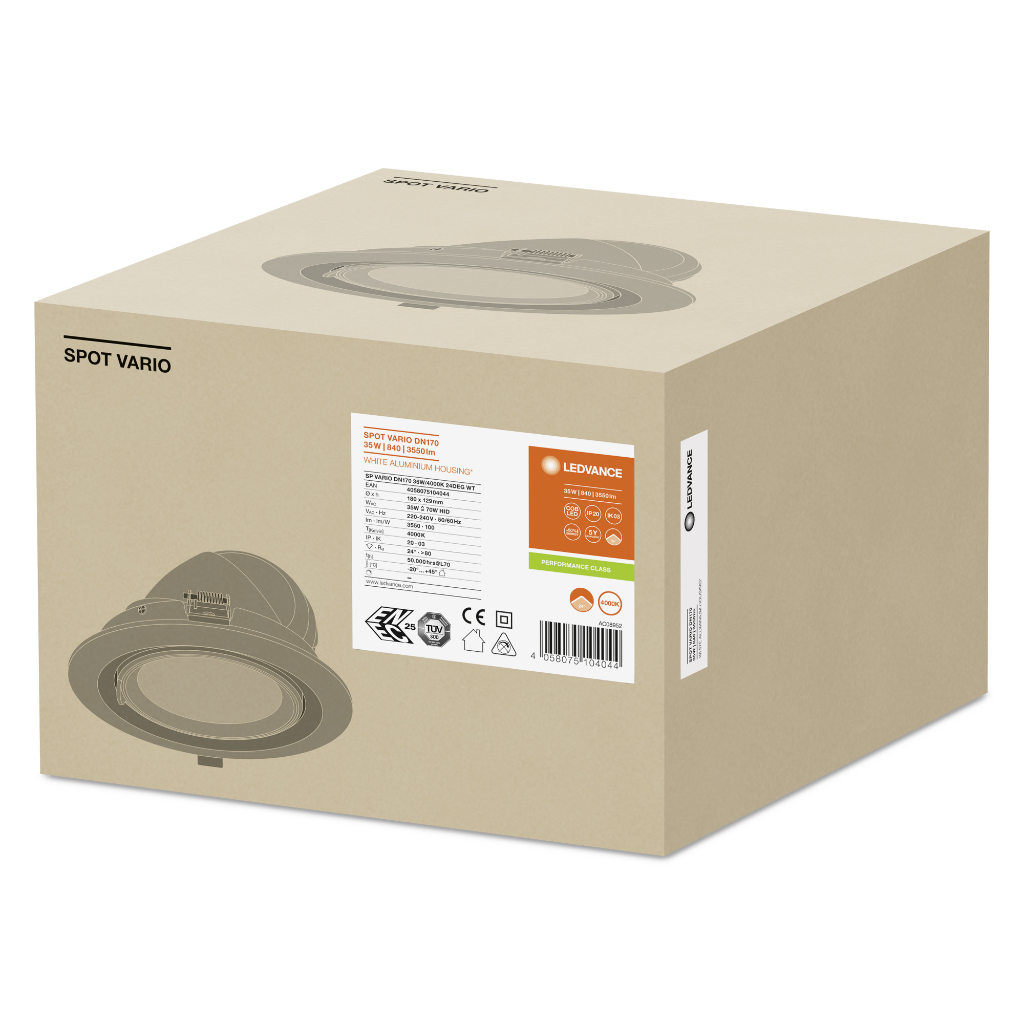 фото SP VARIO DN170 35W/4000K 24DEG WT